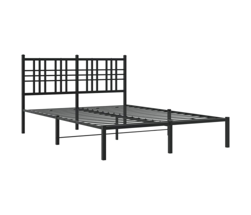 Estructura cama sin colchón con cabecero metal negro 120x190 cm