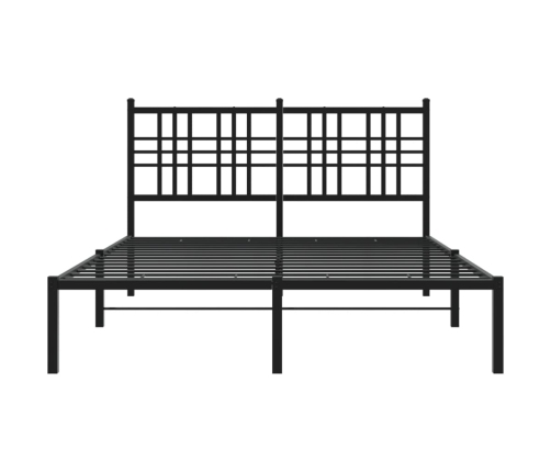 Estructura cama sin colchón con cabecero metal negro 120x190 cm