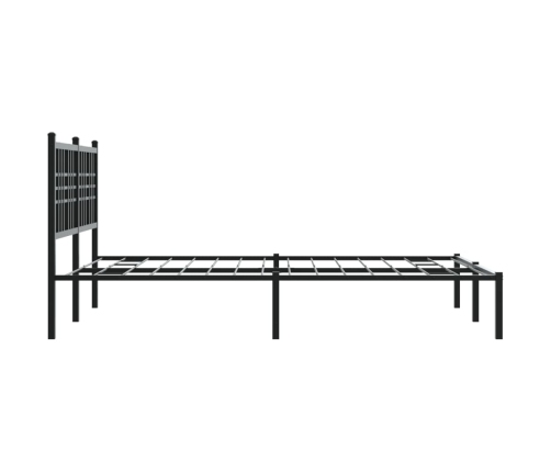 Estructura cama sin colchón con cabecero metal negro 120x190 cm