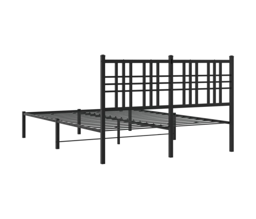 Estructura cama sin colchón con cabecero metal negro 120x190 cm