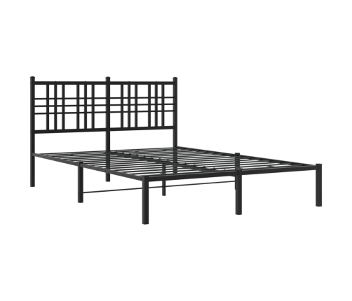 Estructura cama sin colchón con cabecero metal negro 140x190 cm