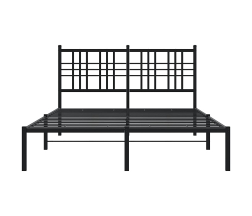 Estructura cama sin colchón con cabecero metal negro 140x190 cm