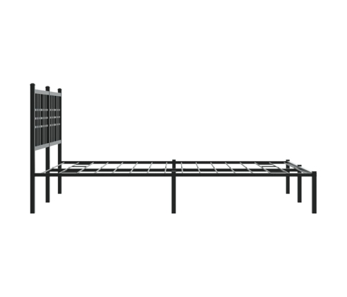 Estructura cama sin colchón con cabecero metal negro 140x190 cm