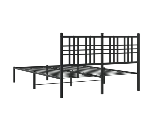 Estructura cama sin colchón con cabecero metal negro 140x190 cm