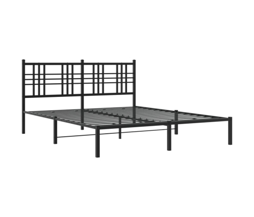 Estructura cama sin colchón con cabecero metal negro 150x200 cm