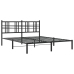 Estructura cama sin colchón con cabecero metal negro 150x200 cm