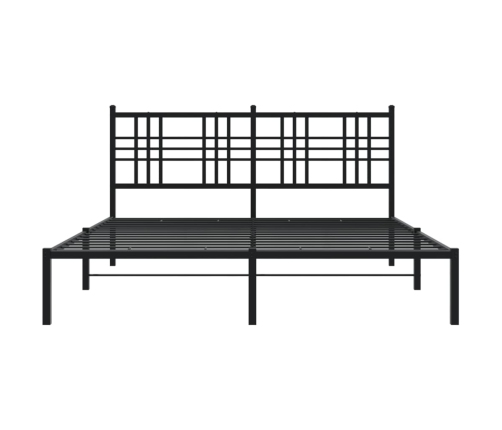 Estructura cama sin colchón con cabecero metal negro 150x200 cm