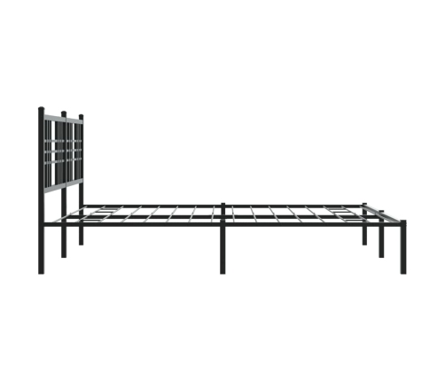 Estructura cama sin colchón con cabecero metal negro 150x200 cm