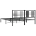 Estructura cama sin colchón con cabecero metal negro 150x200 cm