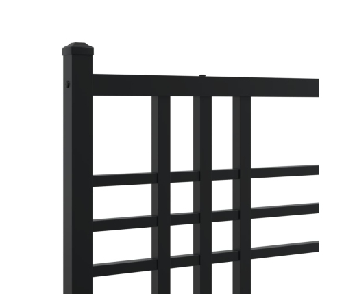 Estructura cama sin colchón con cabecero metal negro 150x200 cm