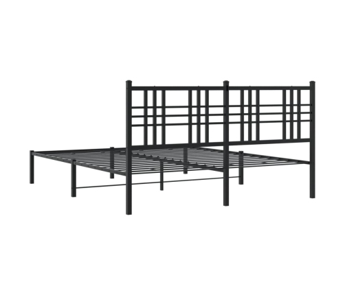 Estructura cama sin colchón con cabecero metal negro 160x200 cm