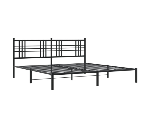 Estructura cama sin colchón con cabecero metal negro 183x213 cm