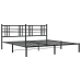 Estructura cama sin colchón con cabecero metal negro 183x213 cm