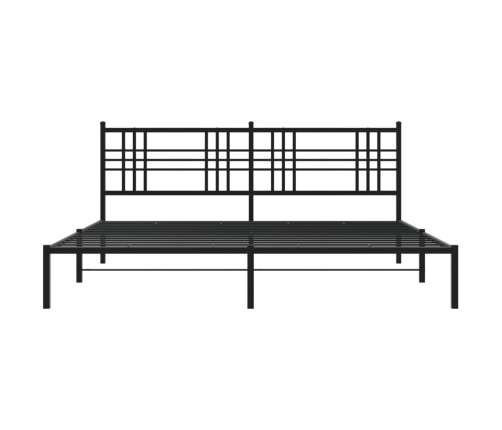 Estructura cama sin colchón con cabecero metal negro 183x213 cm