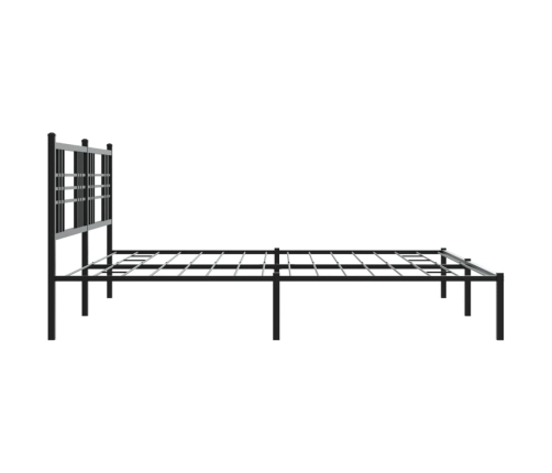 Estructura cama sin colchón con cabecero metal negro 183x213 cm