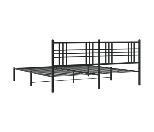 Estructura cama sin colchón con cabecero metal negro 183x213 cm