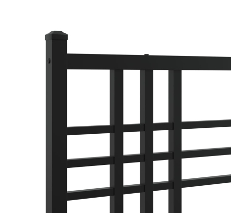 Estructura cama sin colchón con cabecero metal negro 183x213 cm