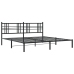 Estructura cama sin colchón con cabecero metal negro 193x203 cm