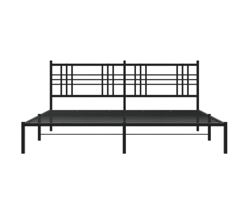 Estructura cama sin colchón con cabecero metal negro 193x203 cm