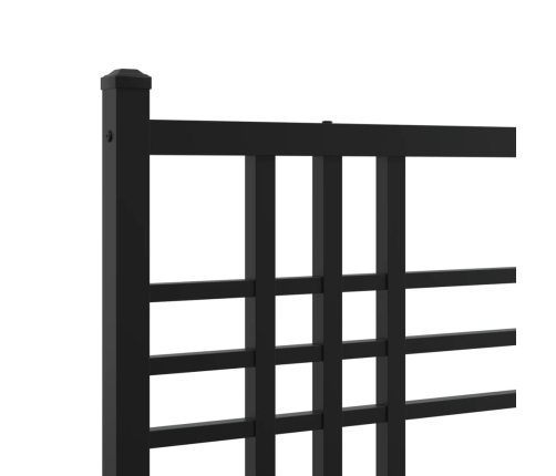 Estructura cama sin colchón con cabecero metal negro 193x203 cm