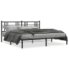 Estructura cama sin colchón con cabecero metal negro 193x203 cm