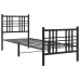 Estructura de cama con cabecero y estribo metal negro 75x190 cm