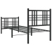 Estructura de cama con cabecero y estribo metal negro 75x190 cm