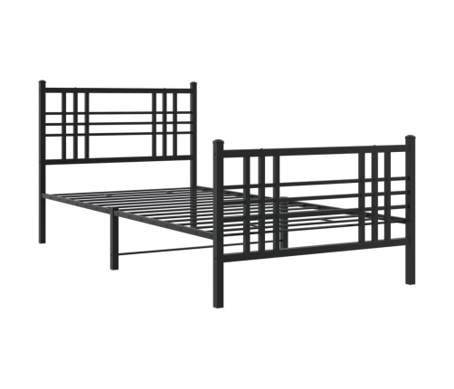 Estructura cama sin colchón con estribo metal negro 100x190 cm