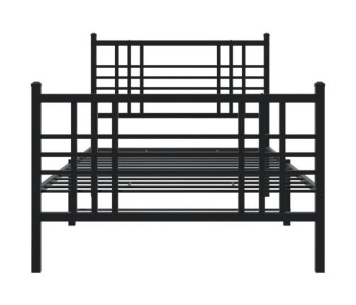 Estructura cama sin colchón con estribo metal negro 100x190 cm