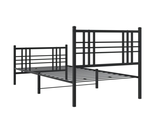 Estructura cama sin colchón con estribo metal negro 100x190 cm