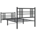 Estructura cama sin colchón con estribo metal negro 100x190 cm