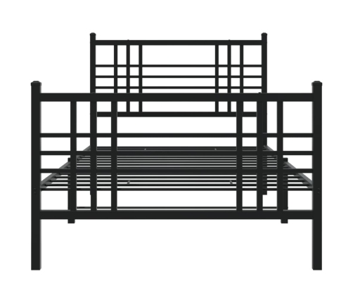 Estructura cama sin colchón con estribo metal negro 100x200 cm