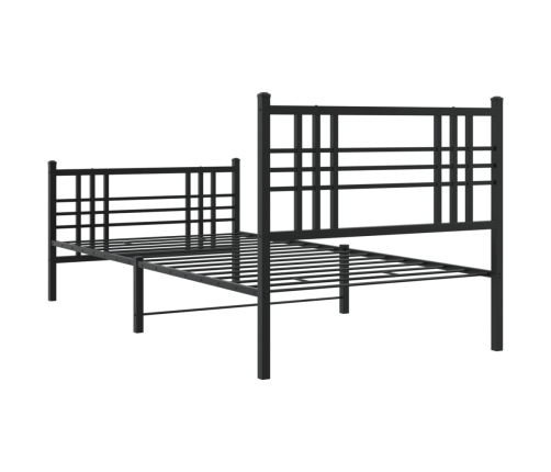 Estructura cama sin colchón con estribo metal negro 100x200 cm