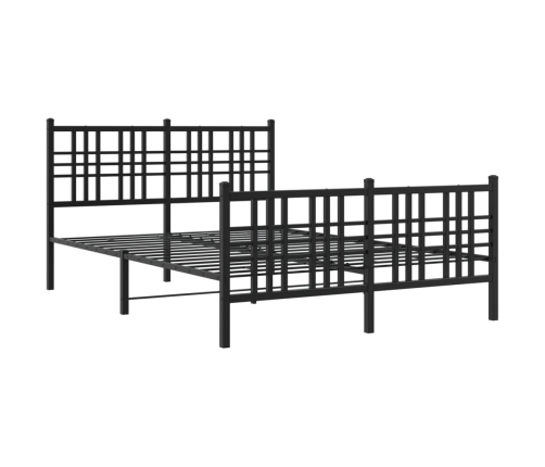 Estructura cama sin colchón con estribo metal negro 120x190 cm