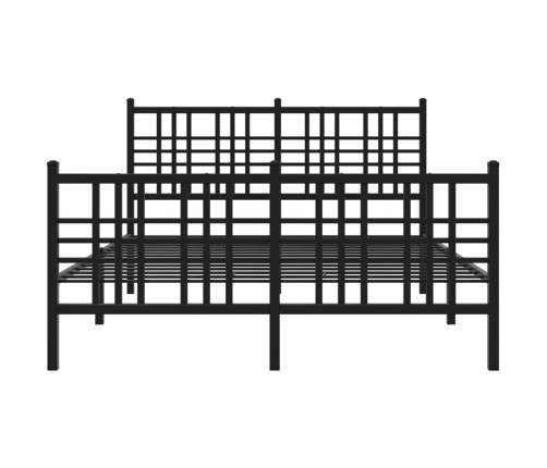 Estructura cama sin colchón con estribo metal negro 120x190 cm