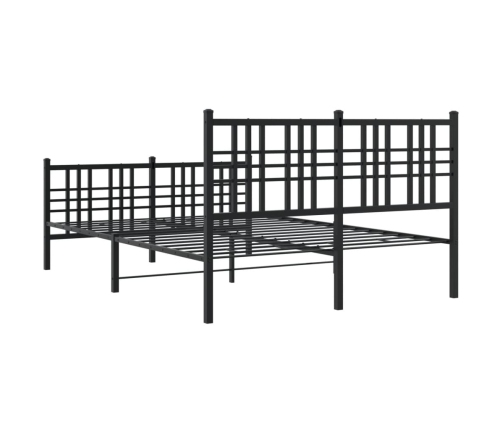 Estructura cama sin colchón con estribo metal negro 120x190 cm