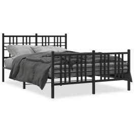 Estructura cama sin colchón con estribo metal negro 120x190 cm