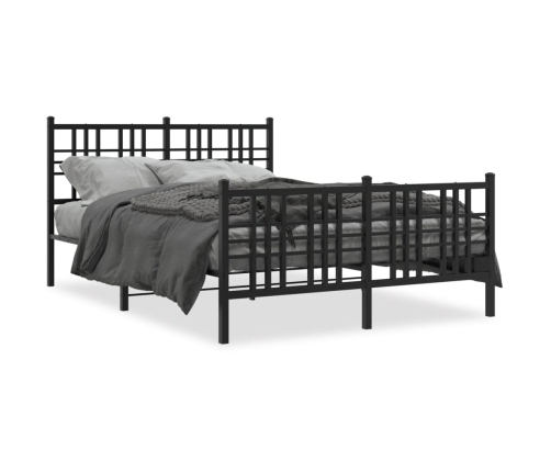 Estructura cama sin colchón con estribo metal negro 120x190 cm