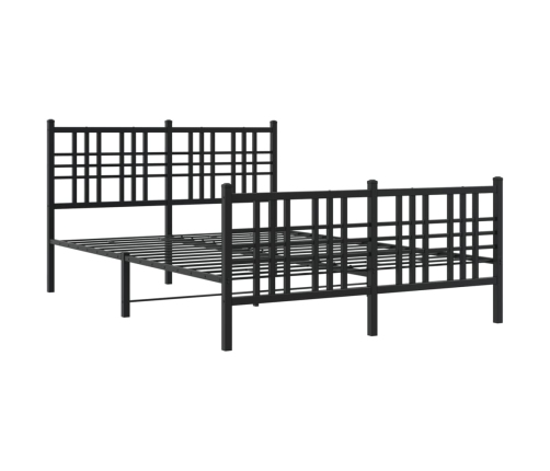 Estructura cama sin colchón con estribo metal negro 140x190 cm