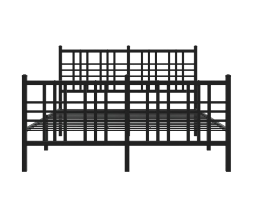 Estructura cama sin colchón con estribo metal negro 140x190 cm