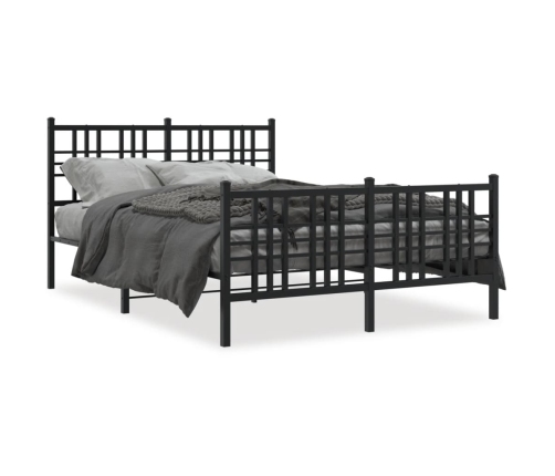 Estructura cama sin colchón con estribo metal negro 140x190 cm