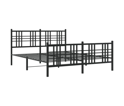 Estructura cama sin colchón con estribo metal negro 150x200 cm