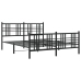 Estructura cama sin colchón con estribo metal negro 150x200 cm
