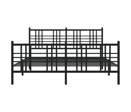 Estructura cama sin colchón con estribo metal negro 150x200 cm