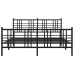 Estructura cama sin colchón con estribo metal negro 150x200 cm