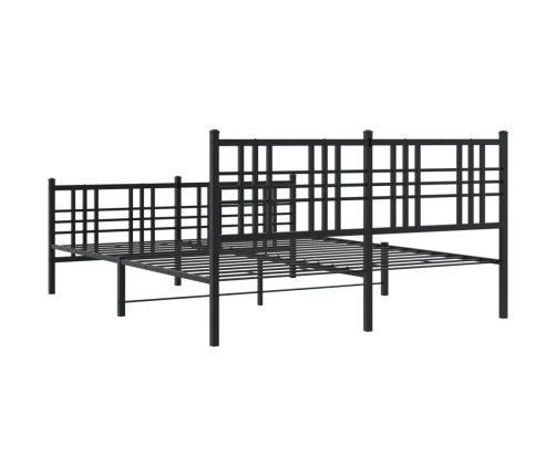 Estructura cama sin colchón con estribo metal negro 150x200 cm