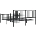 Estructura cama sin colchón con estribo metal negro 150x200 cm