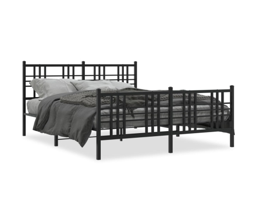 Estructura cama sin colchón con estribo metal negro 150x200 cm