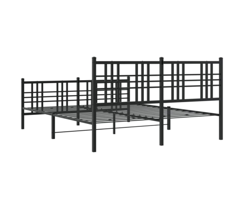 Estructura cama sin colchón con estribo metal negro 160x200 cm