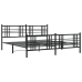 Estructura cama sin colchón con estribo metal negro 183x213 cm